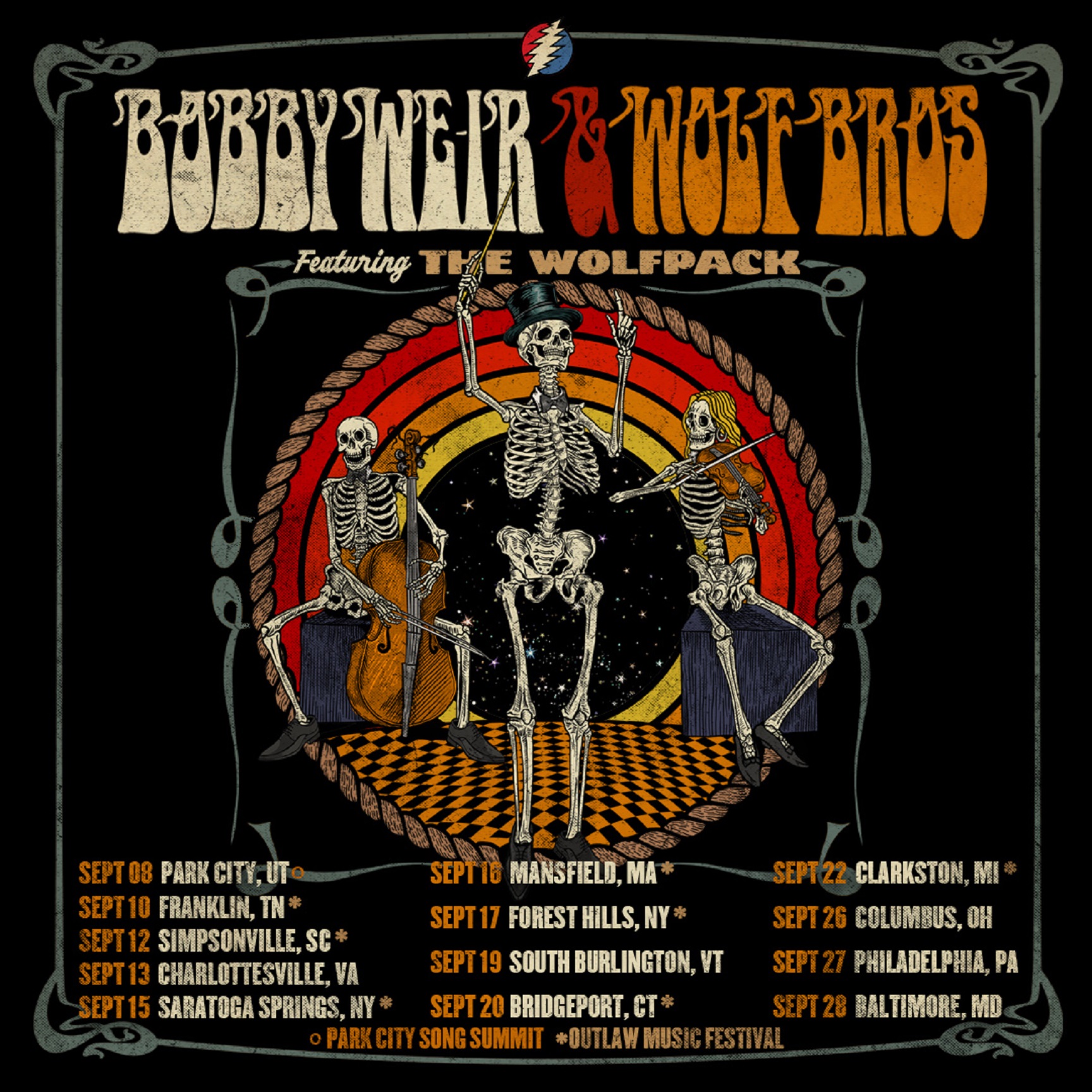 Bobby Weir & Wolf Bros confirm September tour dates, joining Willie